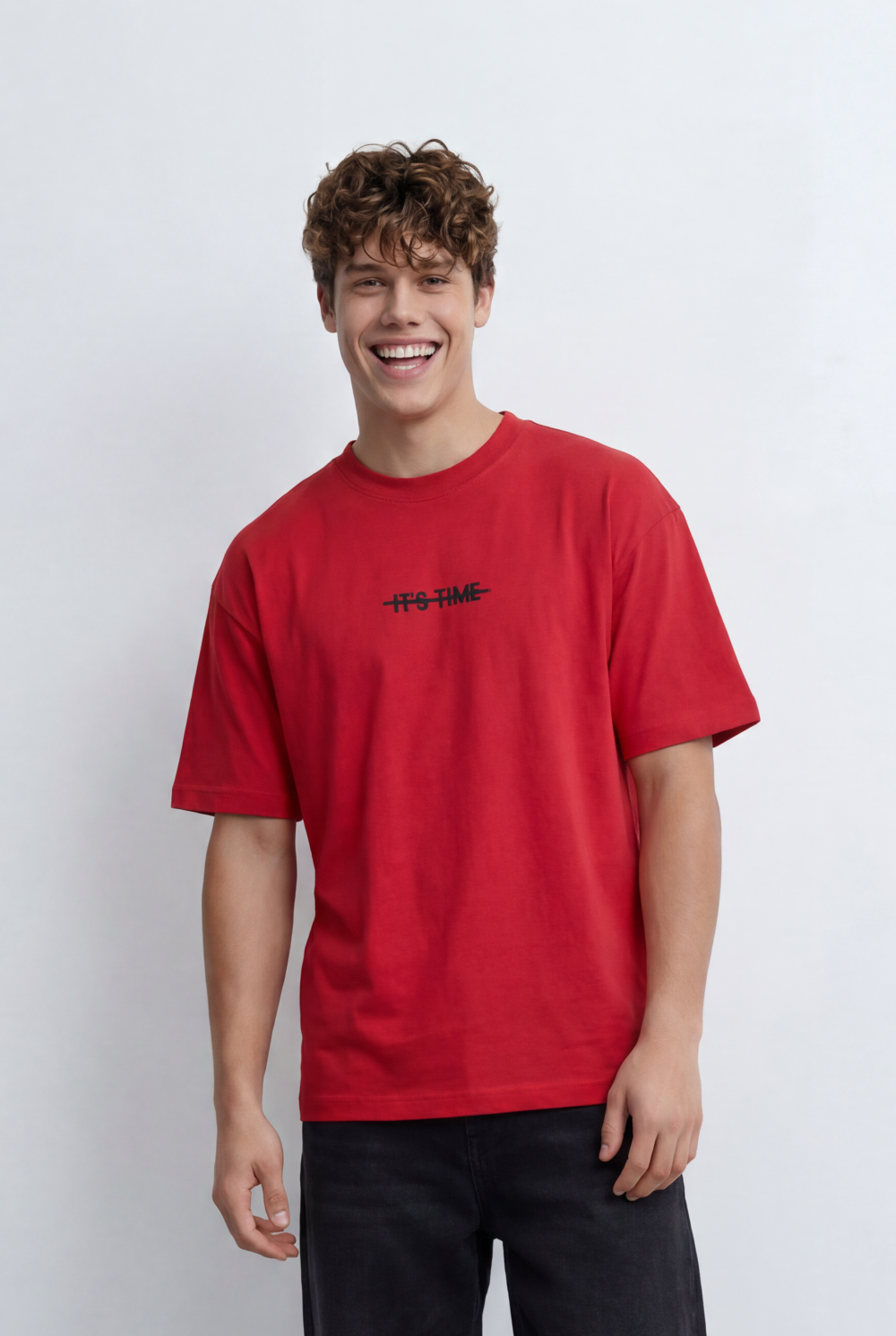 Men’s Tomato Store Oversized T-Shirt Featuring Small Front Typography Print