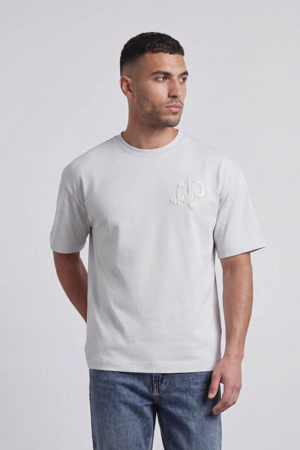 Men’s Tomato Store Sound Change T-Shirt Large Back Music Note Artwork Change Typography Brushed Print