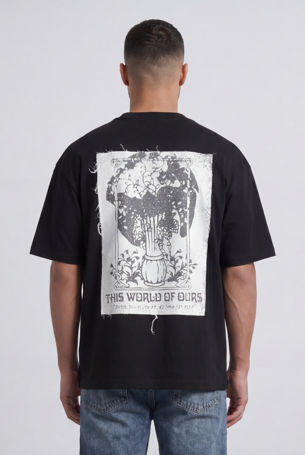 Men’s Tomato Store Oversized Graphic T-Shirt Minimal Front Print Back Artwork