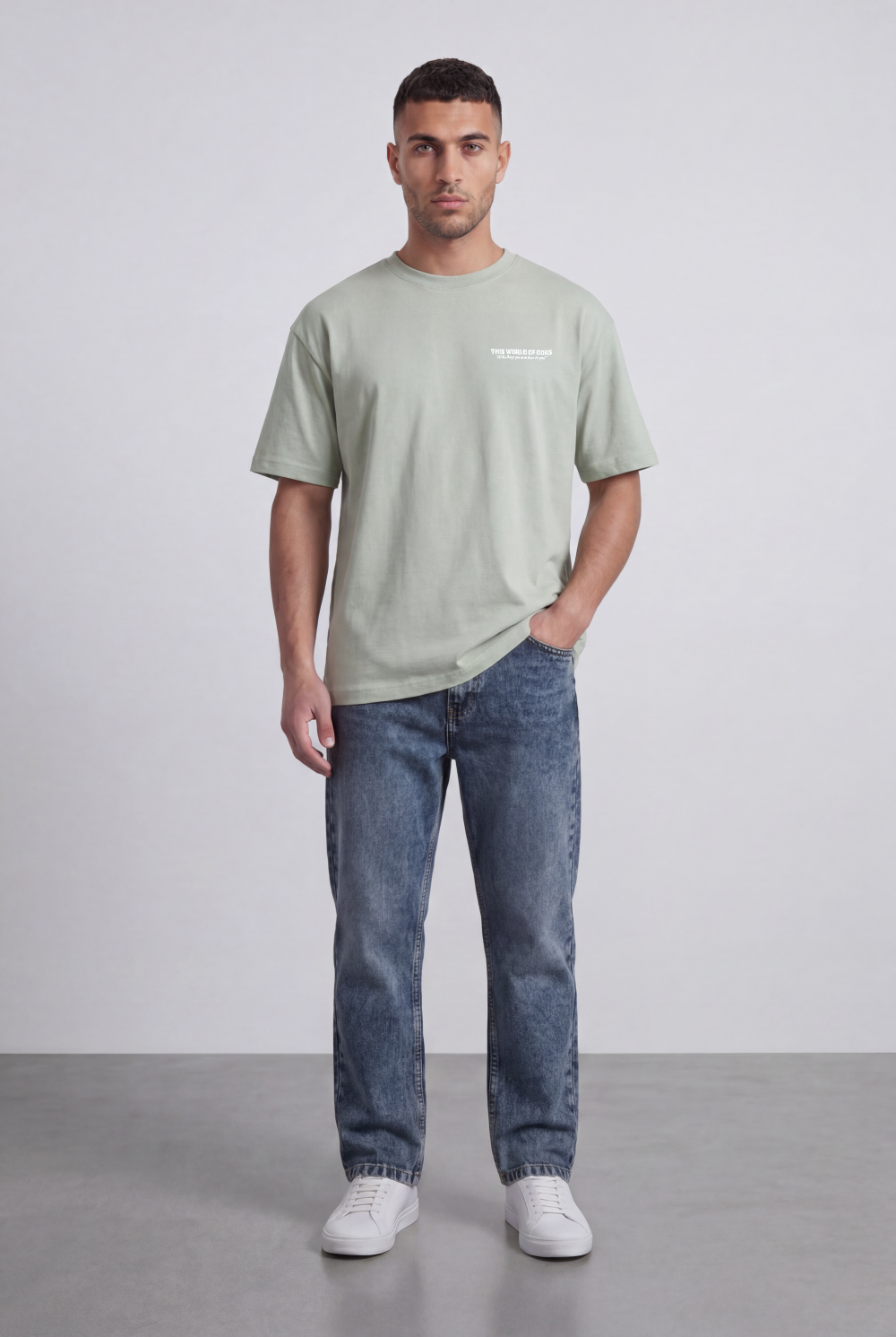 Men’s Tomato Store Oversized Graphic T-Shirt Minimal Front Print Back Artwork