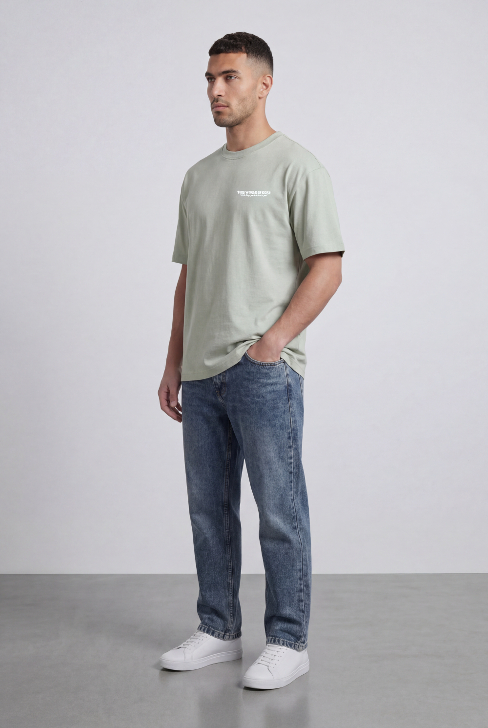 Men’s Tomato Store Oversized Graphic T-Shirt Minimal Front Print Back Artwork
