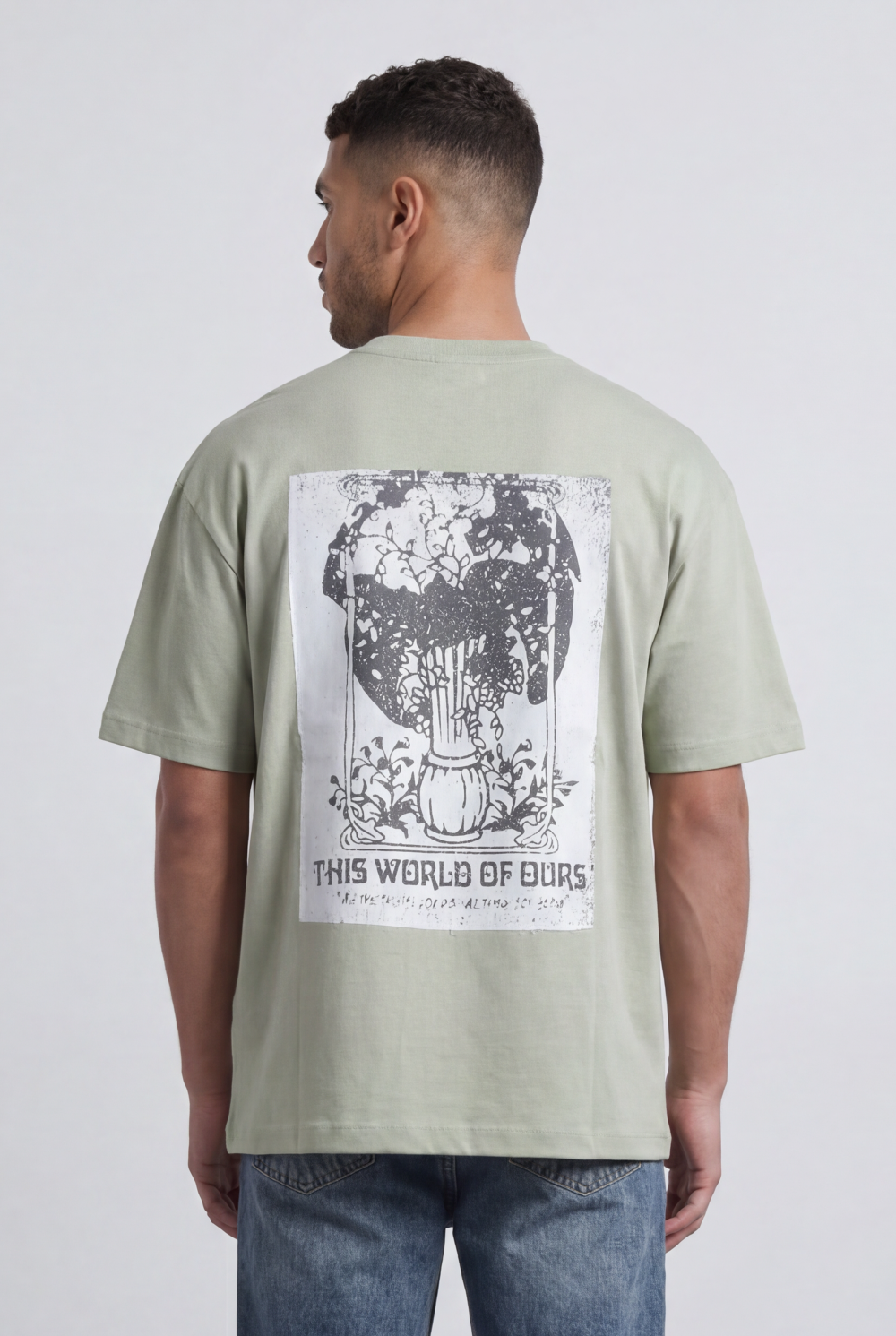 Men’s Tomato Store Oversized Graphic T-Shirt Minimal Front Print Back Artwork