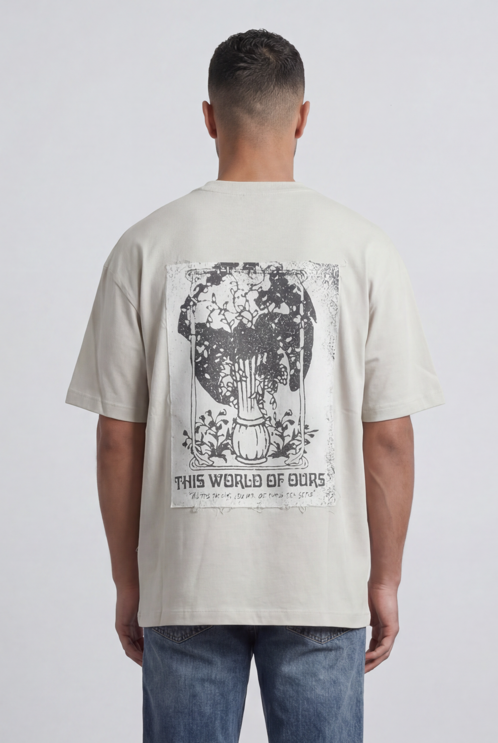 Men’s Tomato Store Oversized Graphic T-Shirt Minimal Front Print Back Artwork