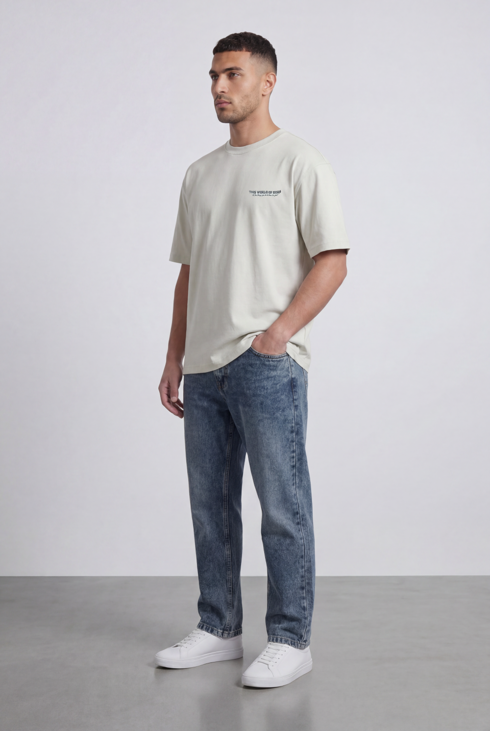 Men’s Tomato Store Oversized Graphic T-Shirt Minimal Front Print Back Artwork