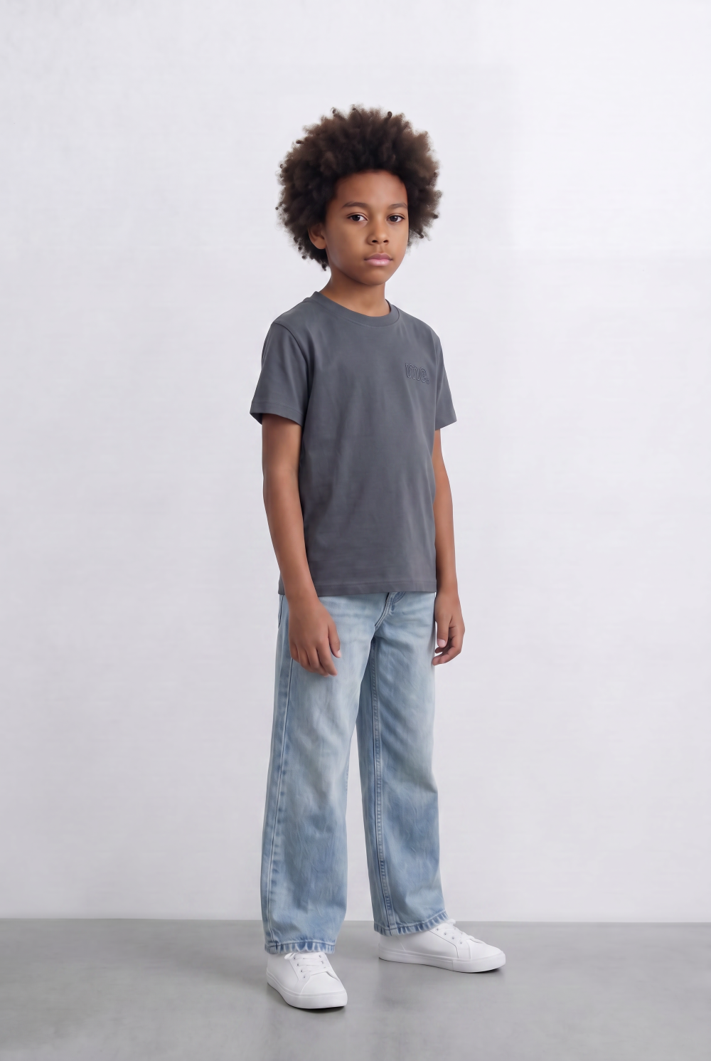 Boy's Tomato Store Embroidered Logo T-Shirt Tonal Chest Detail Minimal Everyday Design