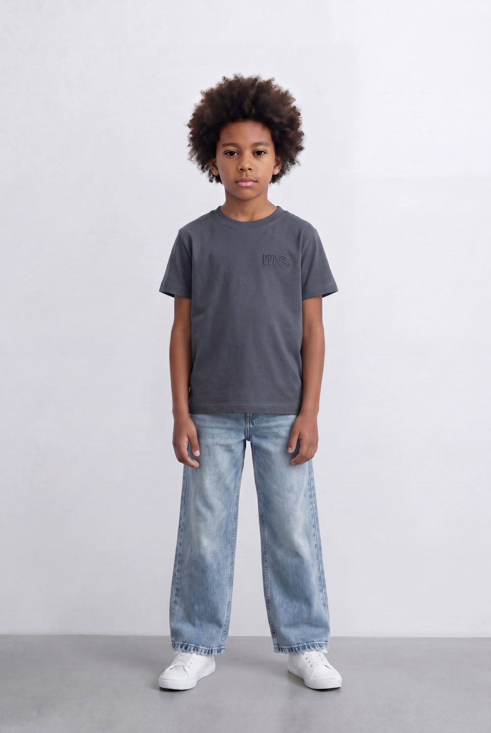 Boy's Tomato Store Embroidered Logo T-Shirt Tonal Chest Detail Minimal Everyday Design