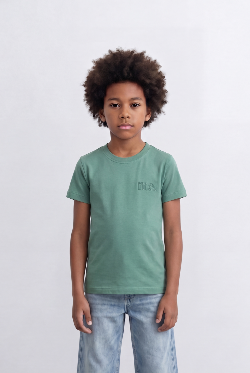 Boy's Tomato Store Embroidered Logo T-Shirt Tonal Chest Detail Minimal Everyday Design