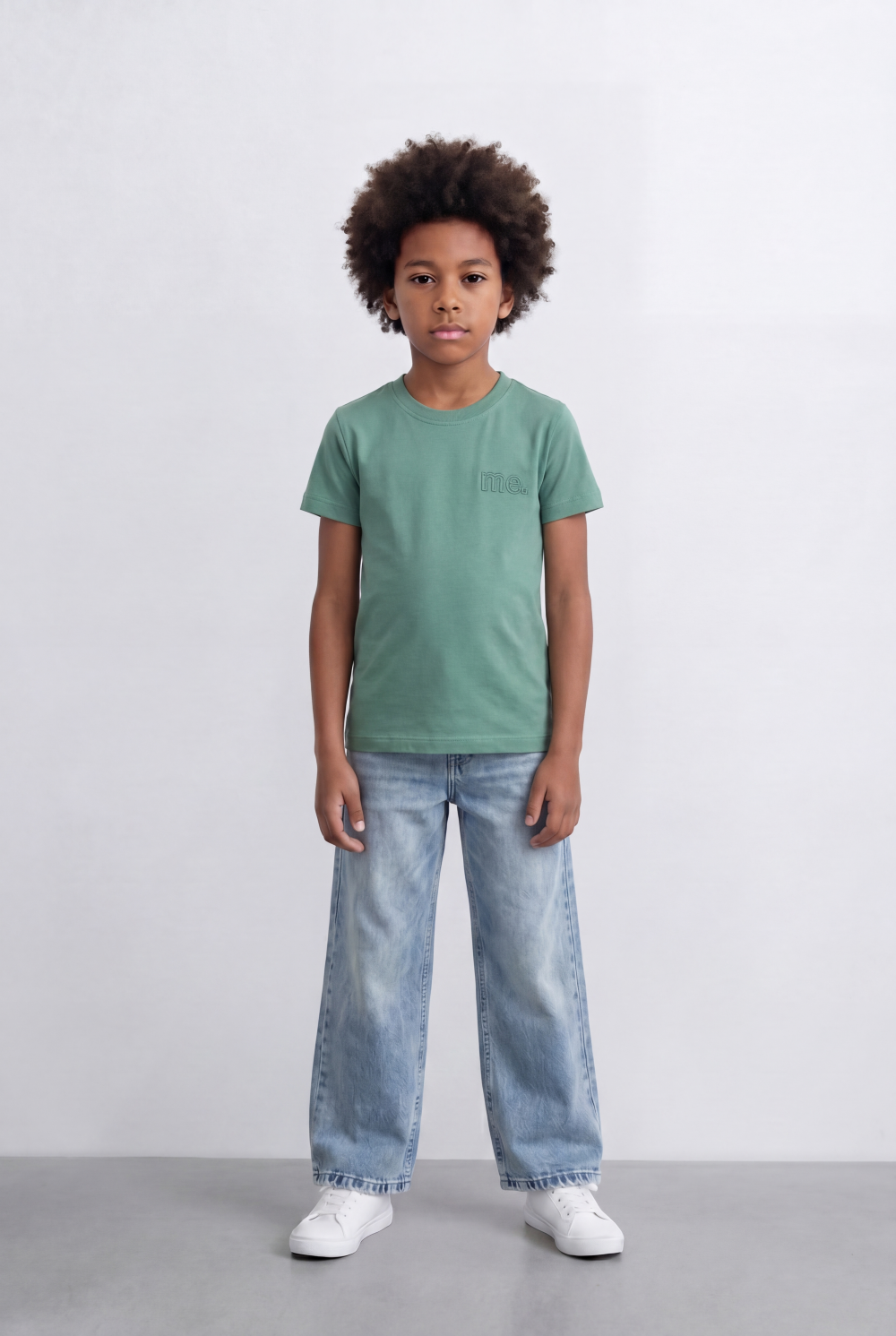 Boy's Tomato Store Embroidered Logo T-Shirt Tonal Chest Detail Minimal Everyday Design