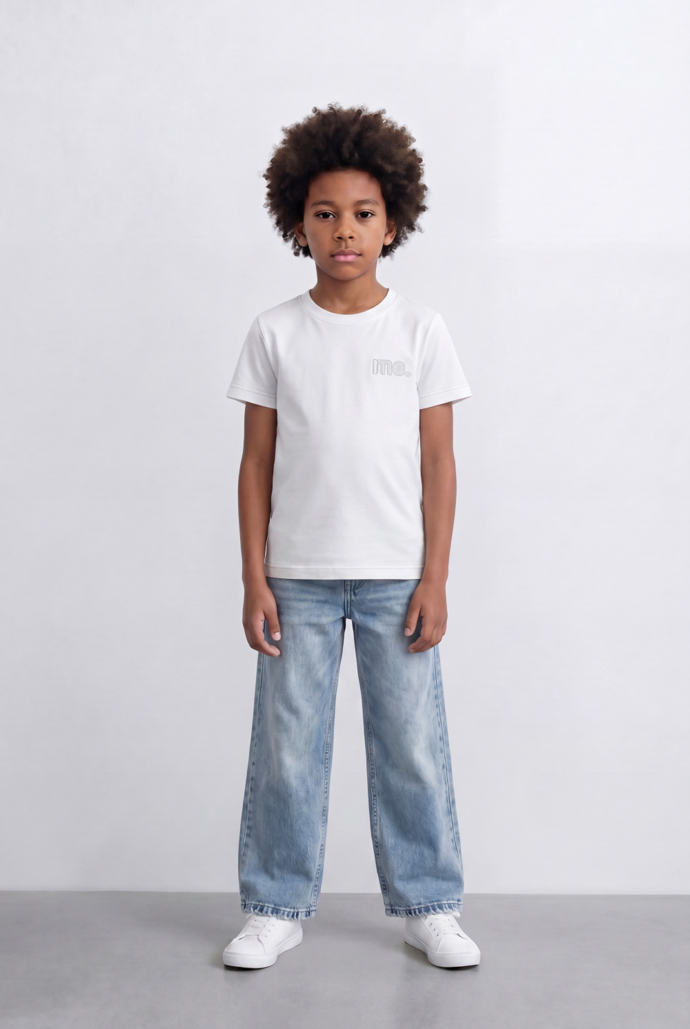 Boy's Tomato Store Embroidered Logo T-Shirt Tonal Chest Detail Minimal Everyday Design