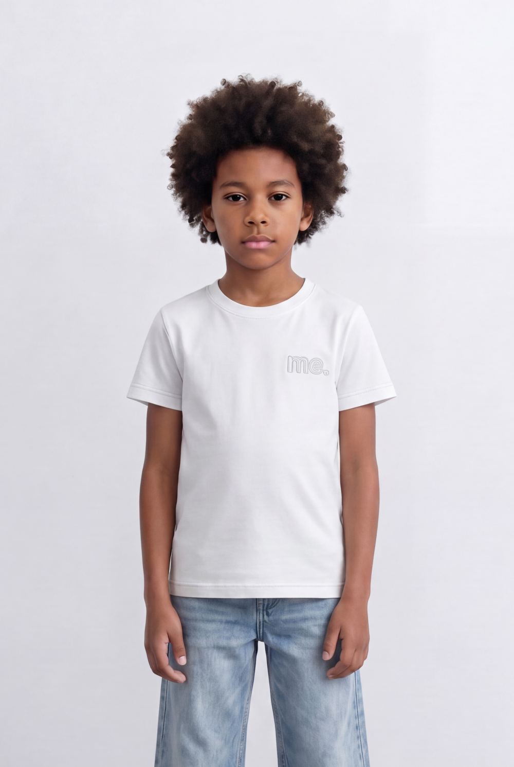 Boy's Tomato Store Embroidered Logo T-Shirt Tonal Chest Detail Minimal Everyday Design