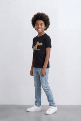 Boy's Slim Fit Tomato Store Round Neck T-Shirt Stylish Embroidered Logo For Comfort & Confidence