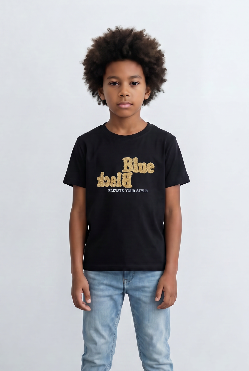 Boy's Slim Fit Tomato Store Round Neck T-Shirt Stylish Embroidered Logo For Comfort & Confidence
