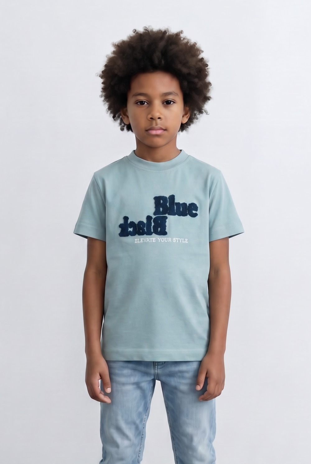 Boy's Slim Fit Tomato Store Round Neck T-Shirt Stylish Embroidered Logo For Comfort & Confidence