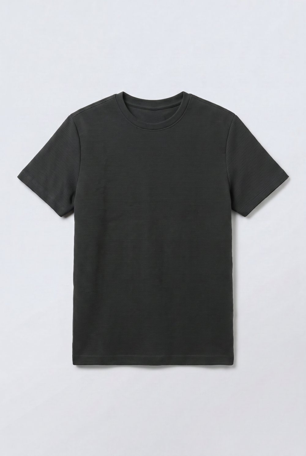 Men’s Tomato Store Slim Fit Textured Micro Rib Tailored Breathable Fabric Everyday Premium Basic T-Shirt