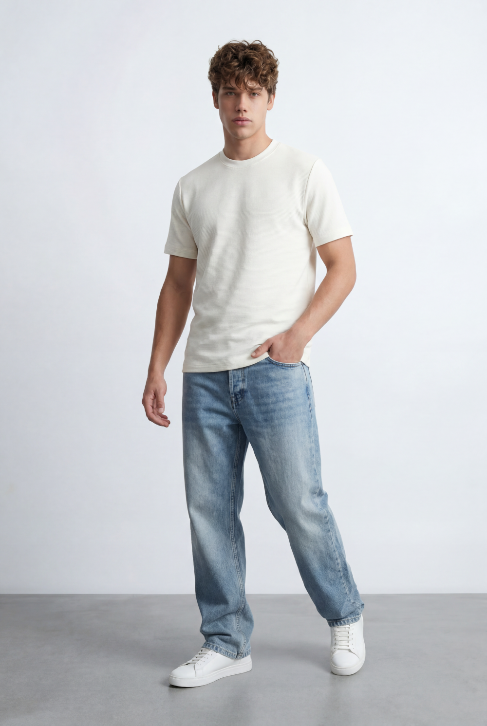 Men’s Tomato Store Slim Fit Textured Micro Rib Tailored Breathable Fabric Everyday Premium Basic T-Shirt