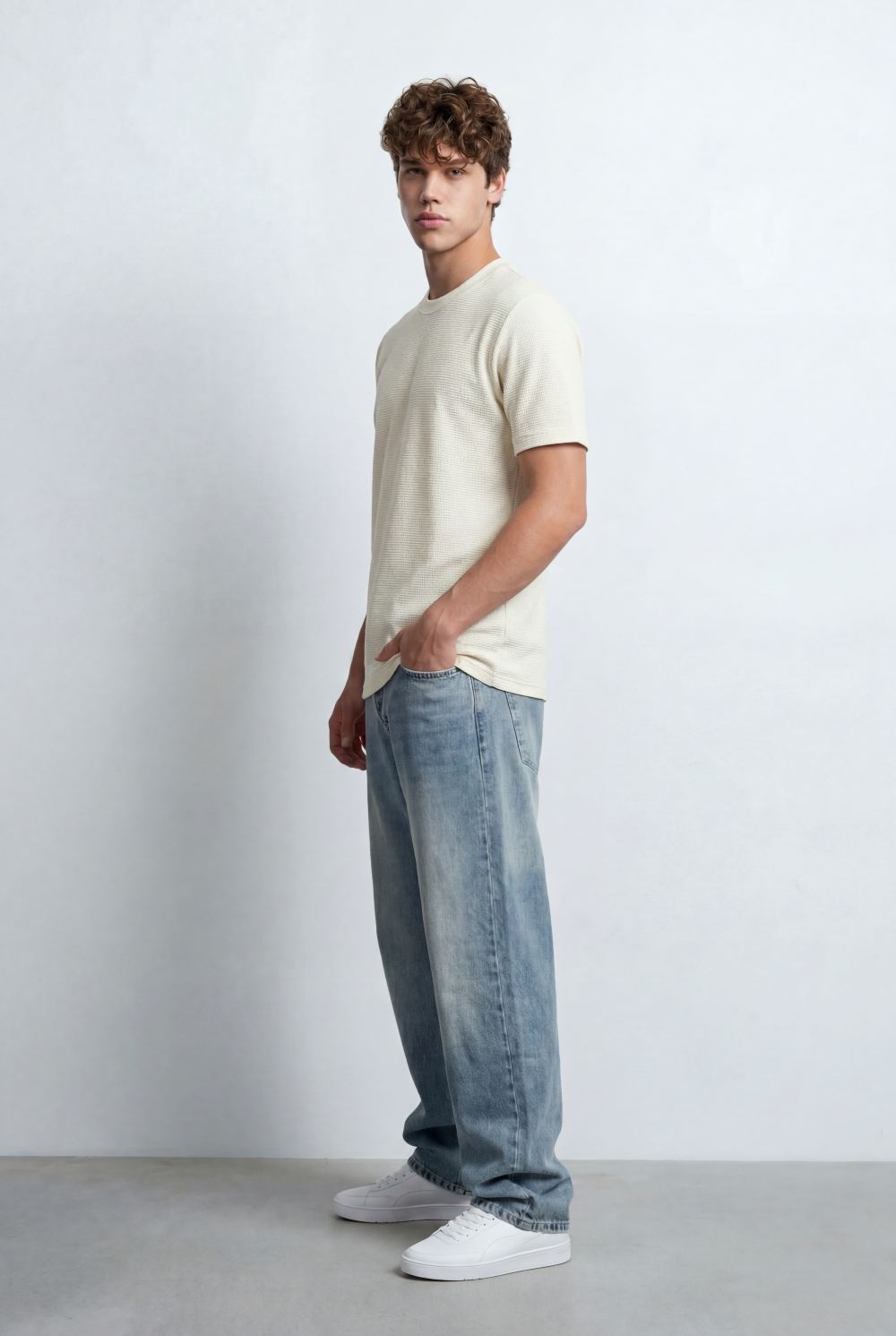Men’s Tomato Store Slim Fit Textured Micro Rib Tailored Breathable Fabric Everyday Premium Basic T-Shirt