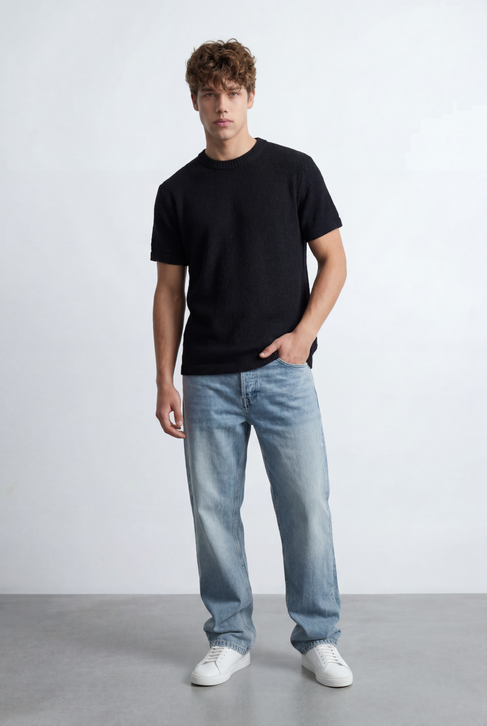Men’s Tomato Store Knit Texture Open Weave Surface Breathable Elevated Everyday T-Shirt