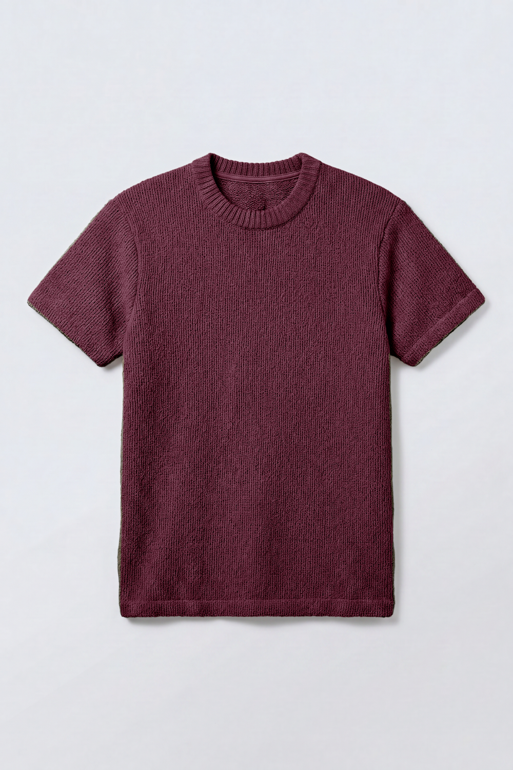 Men’s Tomato Store Knit Texture Open Weave Surface Breathable Elevated Everyday T-Shirt Short Sleevs Round Neck