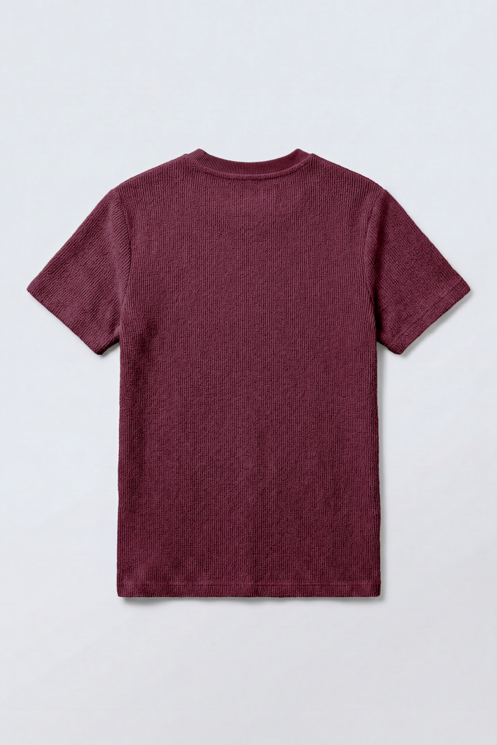 Men’s Tomato Store Knit Texture Open Weave Surface Breathable Elevated Everyday T-Shirt Short Sleevs Round Neck