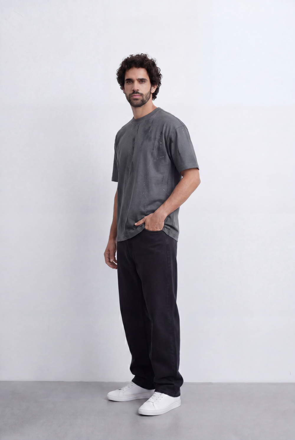 Men’s Tomato Store Abstract Wash Tee Smudge Effect Surface Minimal Grunge Texture Relaxed