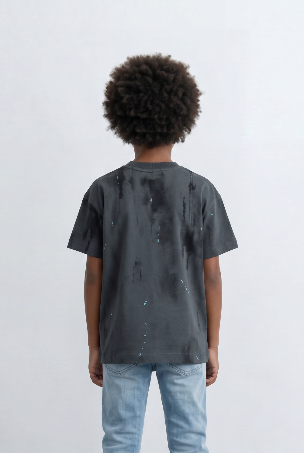 Boy's Oversized Casual T-shirt Abstract Washed Print For Everyday Cool Look Tomato Store