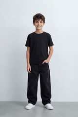 Boy's Tomato Store Debris Burst T-Shirt Made From Soft Cotton Knit Fabric Featuring Large Back Typography Print Distressed Speckle Splash Artwork
