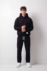 Men's Tomato Store Winter Fleece Outfit Hooded Long Sleeve Design Contrast Drawstring Detail Regular Fit