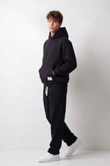 Men's Tomato Store Winter Fleece Outfit Hooded Long Sleeve Design Contrast Drawstring Detail Regular Fit