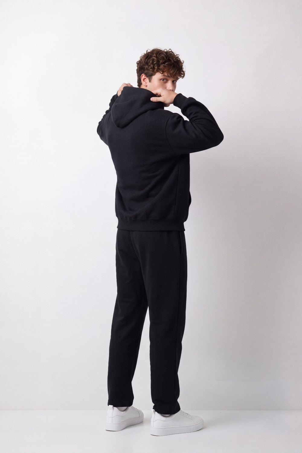 Men's Tomato Store Winter Fleece Outfit Hooded Long Sleeve Design Contrast Drawstring Detail Regular Fit