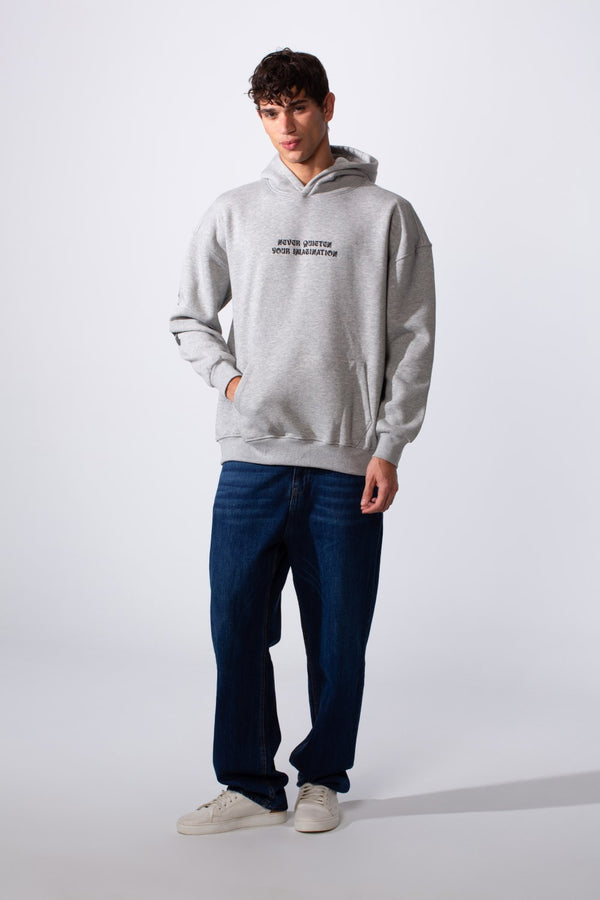 Men's Artistic Back Graphic Print Regular Fit Hood Sweatshirt