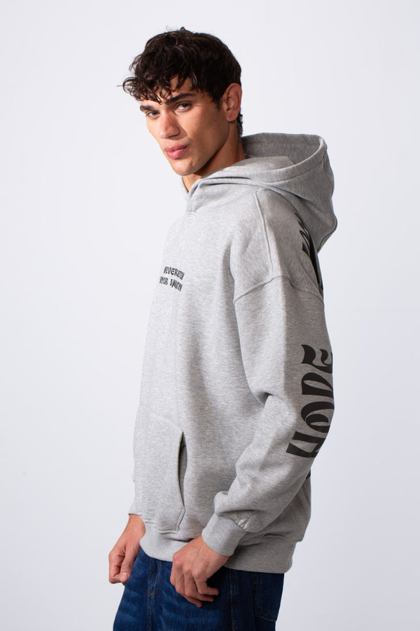 Men's Artistic Back Graphic Print Regular Fit Hood Sweatshirt