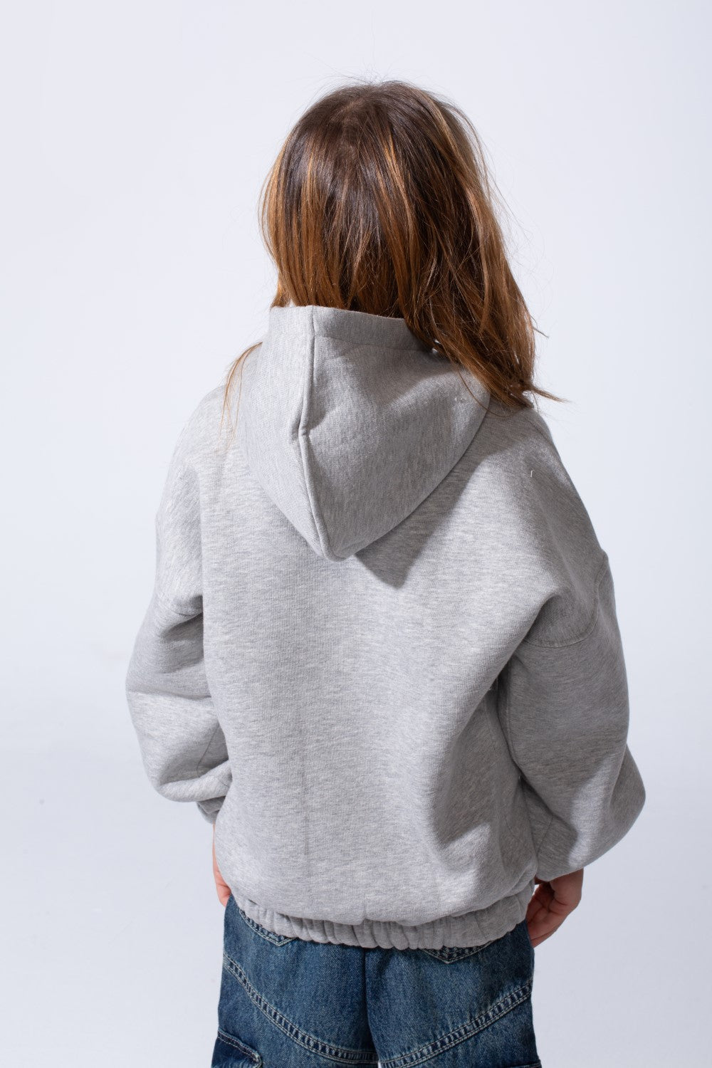 Girl's Oversized Fit With Dropped Shoulders Elasticated Cuffs Front Adorned Inspirational Typography Print Hooded Daily Wear Melton Sweatshirt