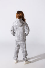 Girl's Tie Dye Slim Fit Melton Comfortable Outfit Set