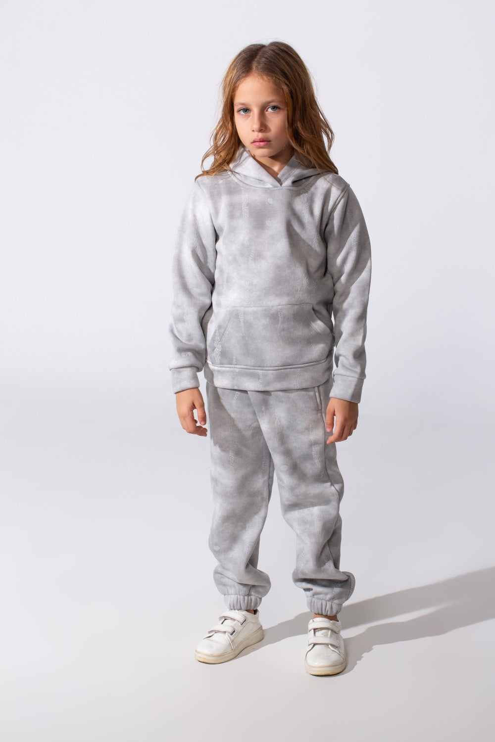 Girl's Tie Dye Slim Fit Melton Comfortable Outfit Set