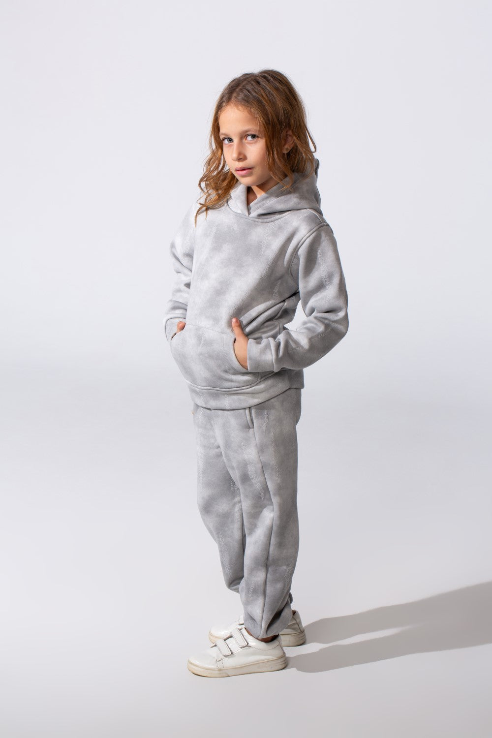 Girl's Tie Dye Slim Fit Melton Comfortable Outfit Set