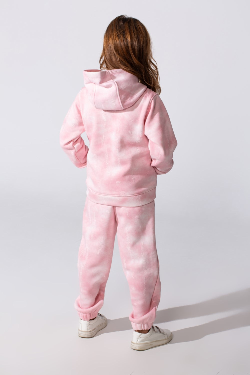 Girl's Tie Dye Slim Fit Melton Comfortable Outfit Set