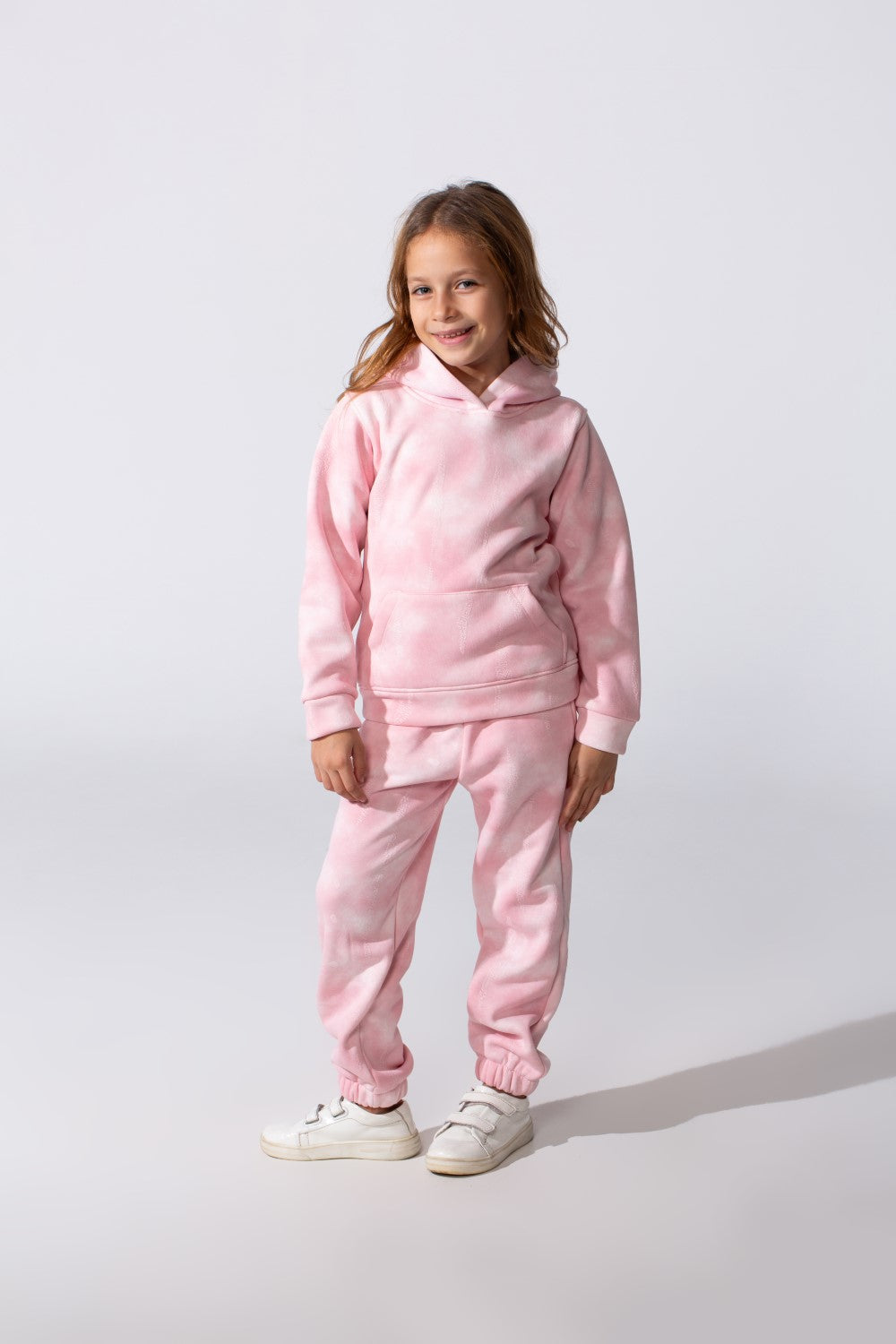 Girl's Tie Dye Slim Fit Melton Comfortable Outfit Set