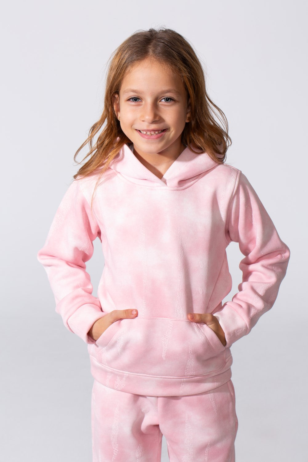 Girl's Tie Dye Slim Fit Melton Comfortable Outfit Set