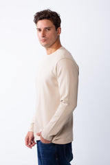 Men's Rounded Neckline Long Sleeves Basic Slim Fit Perfect For Layering T-Shirt
