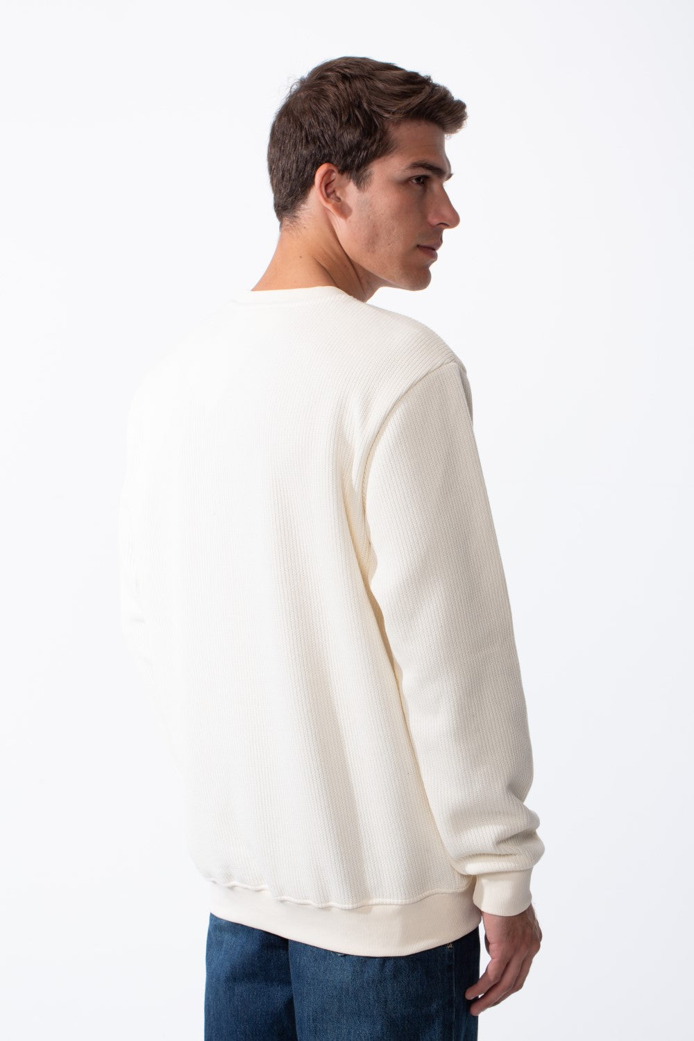 Men's Practical Ribbed Fabric Round Neckline Long Sleeve Basic Perfect For Layering Slim Fit Pullover