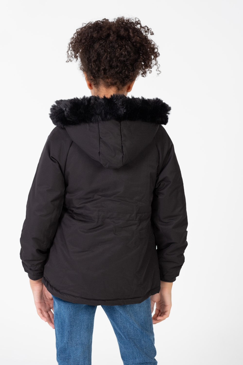 Girl’s Tomato Store Warm Faux Fur Hood Large Front Pockets Zip-Up Closure Waterproof Jacket
