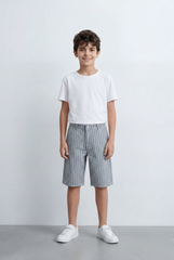 Boy’s Tomato Store Striped Shorts Clean Vertical Stripe Pattern Tailored