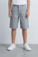 Boy’s Tomato Store Striped Shorts Clean Vertical Stripe Pattern Tailored