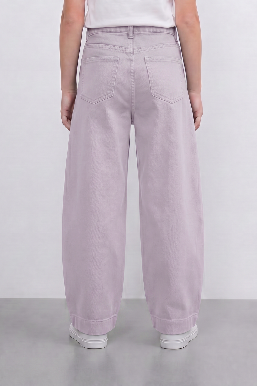 Girl's Tomato Store Curve Panel Barrel Pants Washed Grain Surface Runs Through The Body Curved Side Seams Wide Leg Shape