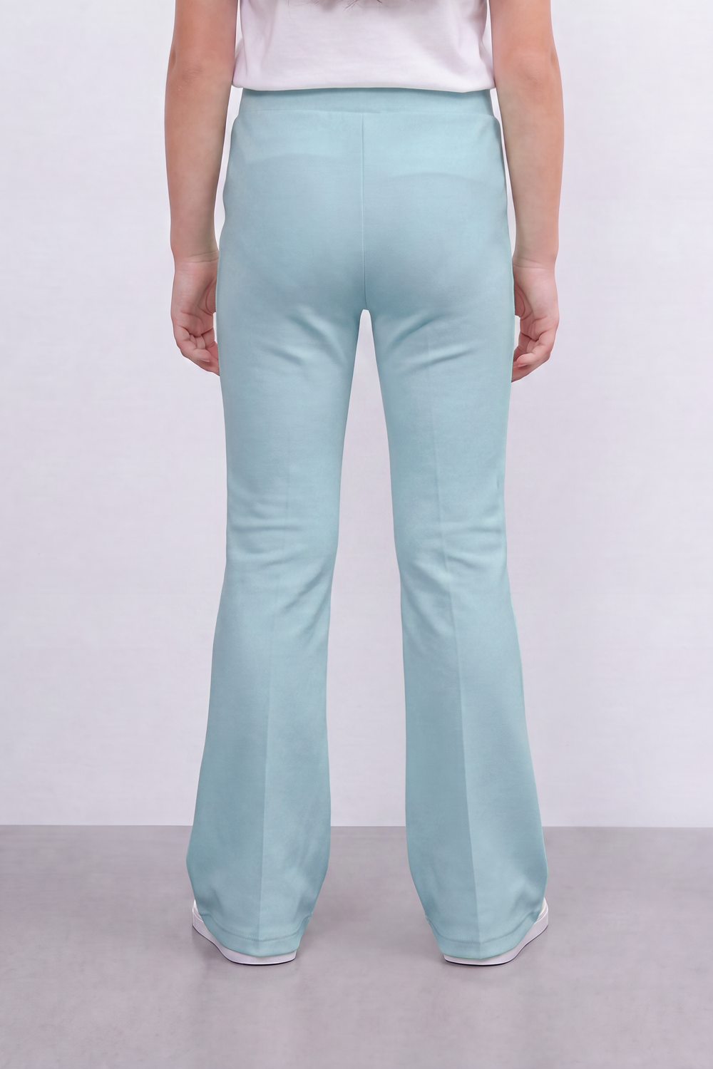 Girl's Tomato Store Stud Line Flare Legn Slim Fit Pants Framed With Side Stud Artwork Front Seam Detail Pull On Waist