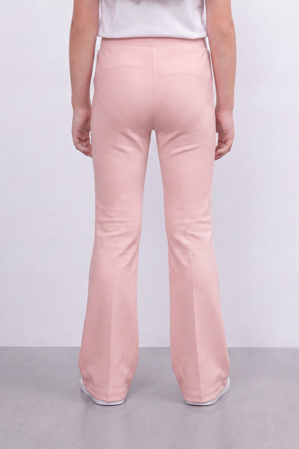 Girl's Tomato Store Stud Line Flare Legn Slim Fit Pants Framed With Side Stud Artwork Front Seam Detail Pull On Waist
