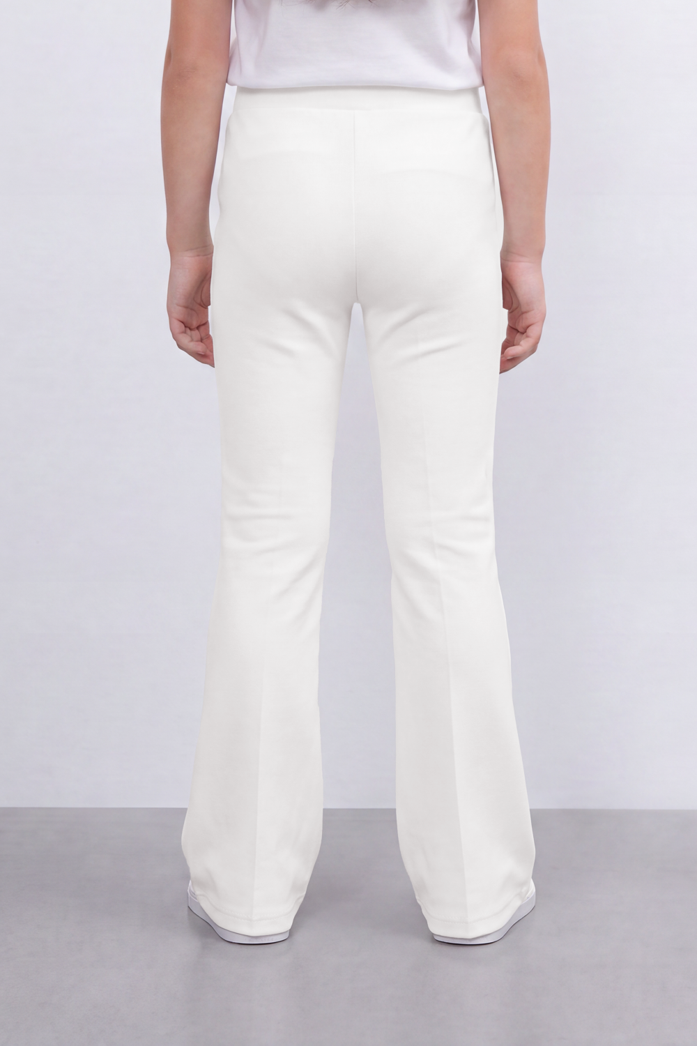 Girl's Tomato Store Stud Line Flare Legn Slim Fit Pants Framed With Side Stud Artwork Front Seam Detail Pull On Waist