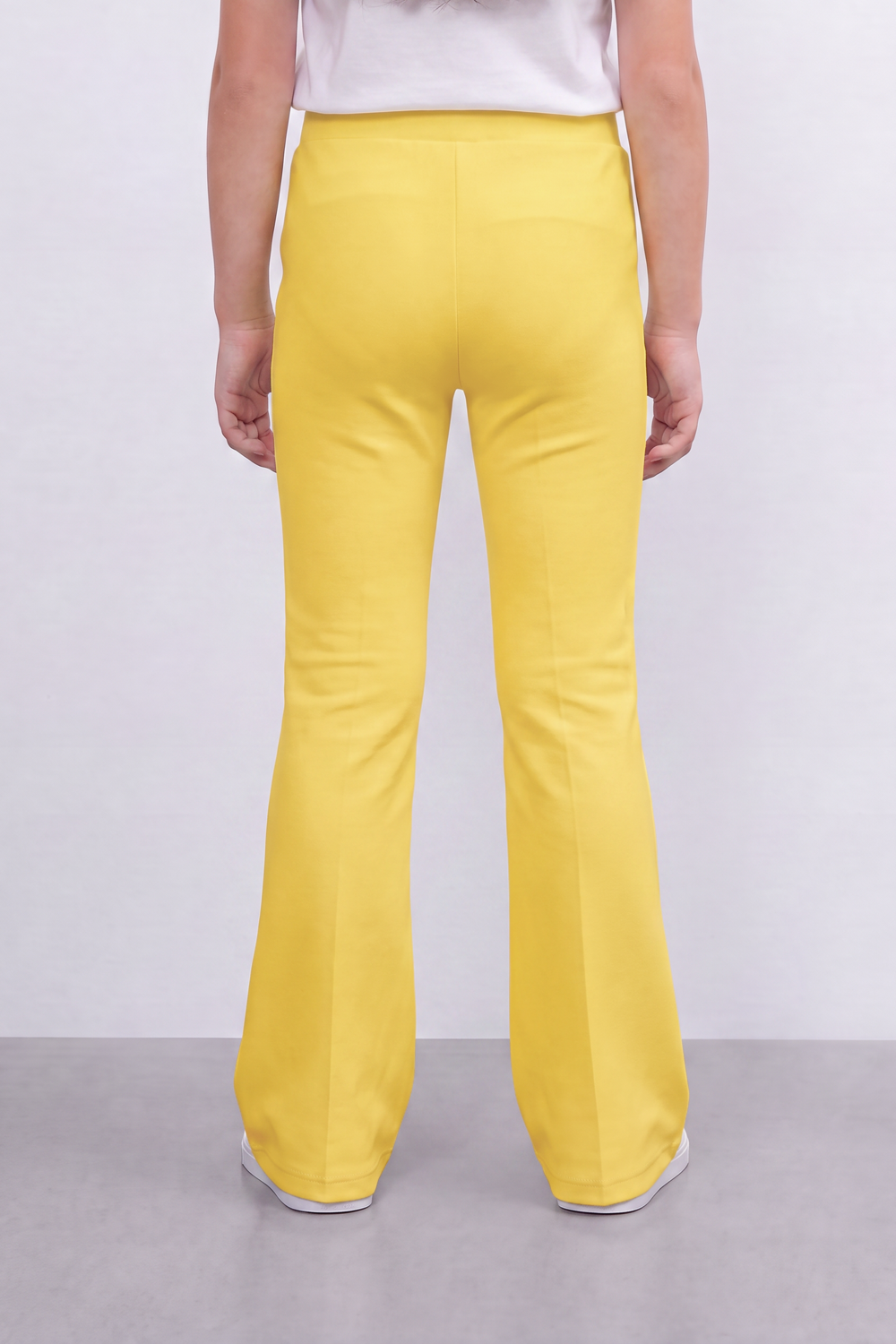 Girl's Tomato Store Stud Line Flare Legn Slim Fit Pants Framed With Side Stud Artwork Front Seam Detail Pull On Waist