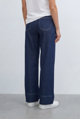 Women's Tomato Store Utility Pocket Jeans Wide Leg Denim Silhouette Front Patch Pocket Detail