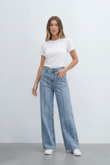 Women's Tomato Store Jeans Used Denim Silhouette Front Patch Pocket Detail